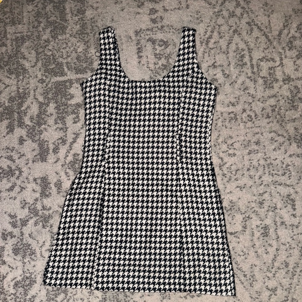 Vintage Wet Seal 90s Black/White Houndstooth “Clueless” Mini Dress Medium - Picture 2 of 7